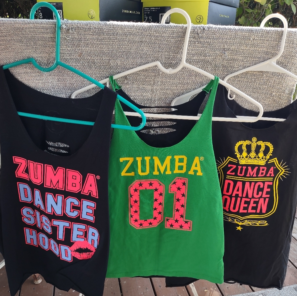 Three Zumba shirts Size Small